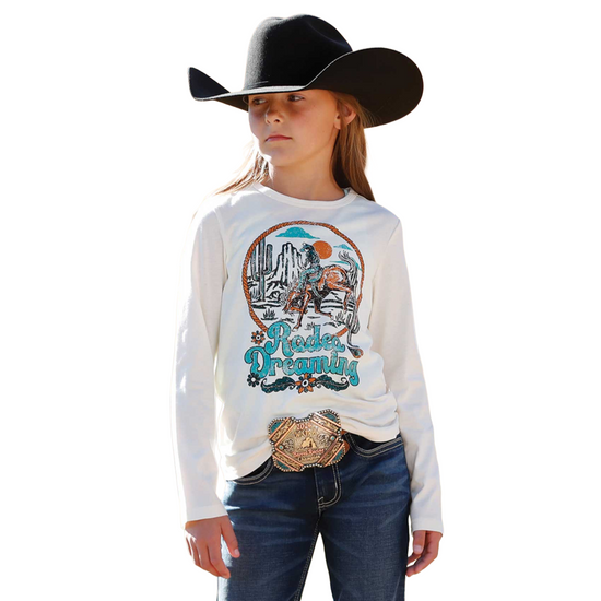 Cinch Youth Girl's Cream Rodeo Dreaming Graphic T-Shirt CTK8990007