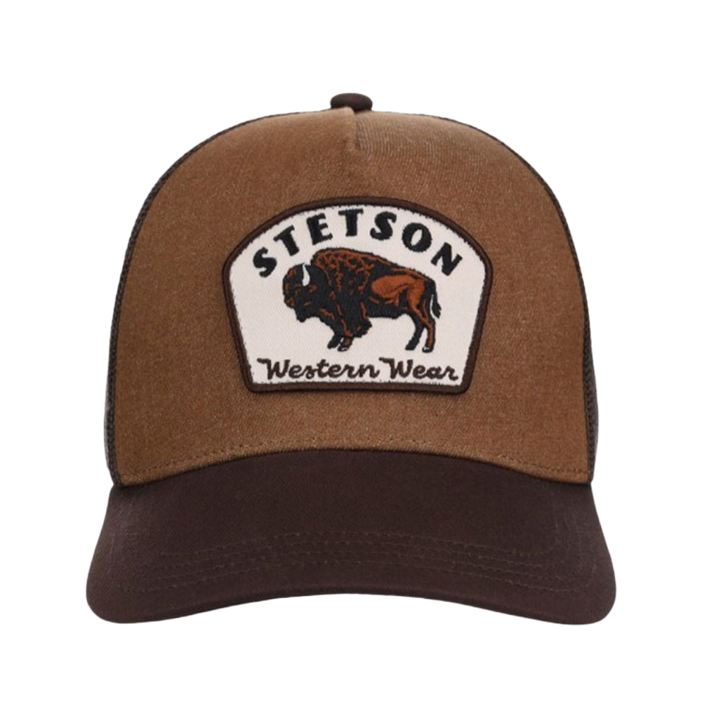 Stetson Bison Graphic Dark Brown Western Trucker Cap 07-077-0102-0154