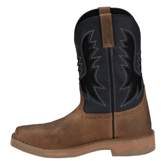 Justin Men's Bolt Navy Blue Water Buffalo Western Work Boots SE4114