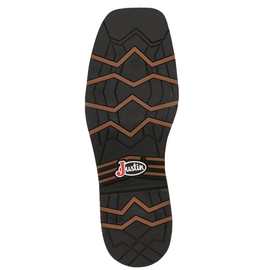 Justin Men's Bolt Black Water Buffalo Pecan Brown Work Boots SE4112