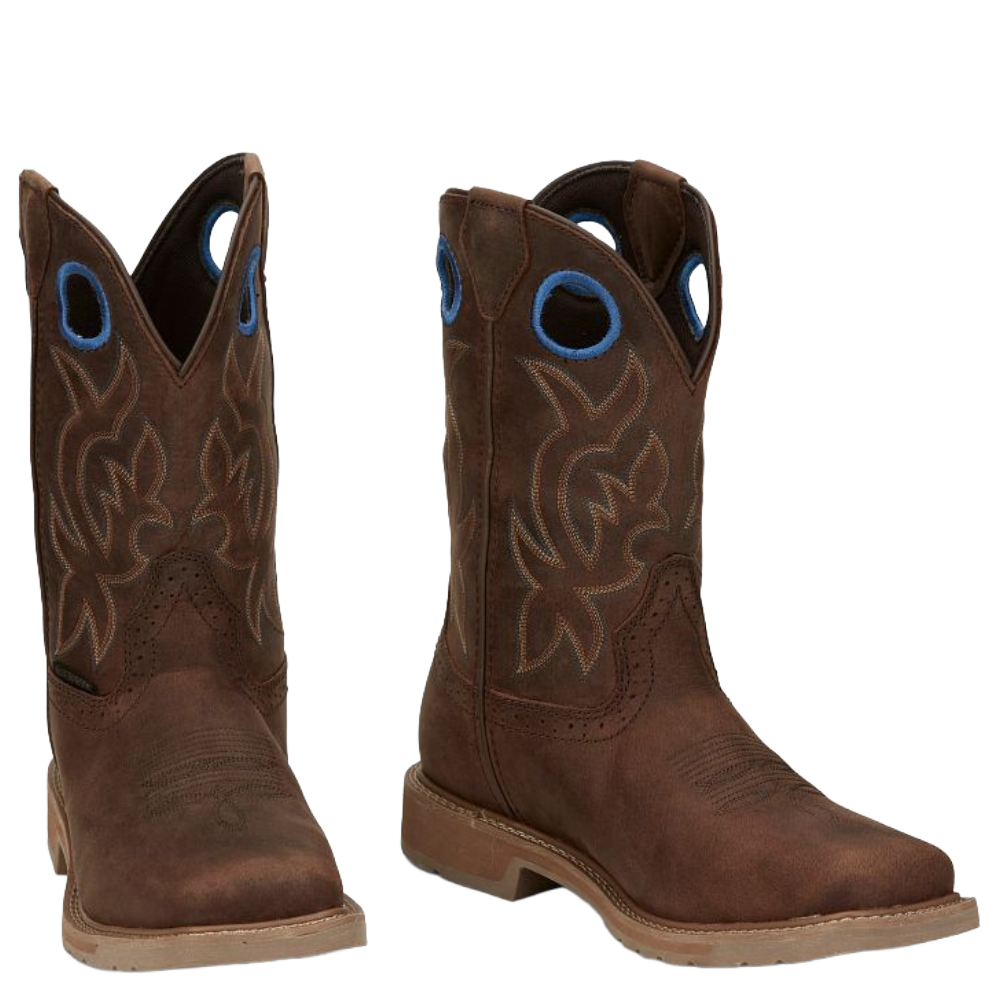 Justin Men's All Around Walnut Brown Waterproof Work Boots SE3114