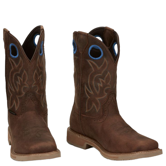 Justin Men's All Around Walnut Brown Waterproof Work Boots SE3114