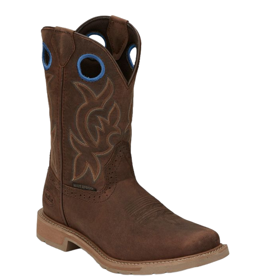 Justin Men's All Around Walnut Brown Waterproof Work Boots SE3114