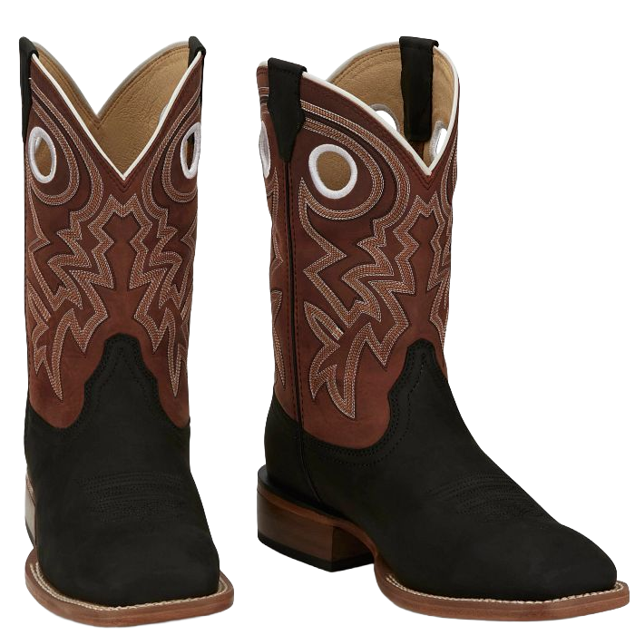 Justin Men's Big News 11" Black Cowhide Western Boots FN7022