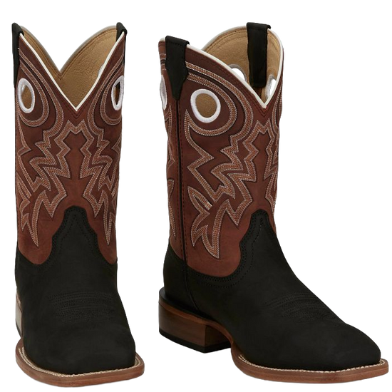 Justin Men's Big News 11" Black Cowhide Western Boots FN7022
