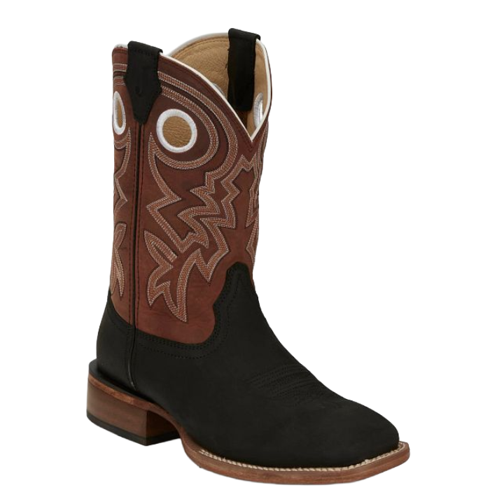 Justin Men's Big News 11" Black Cowhide Western Boots FN7022