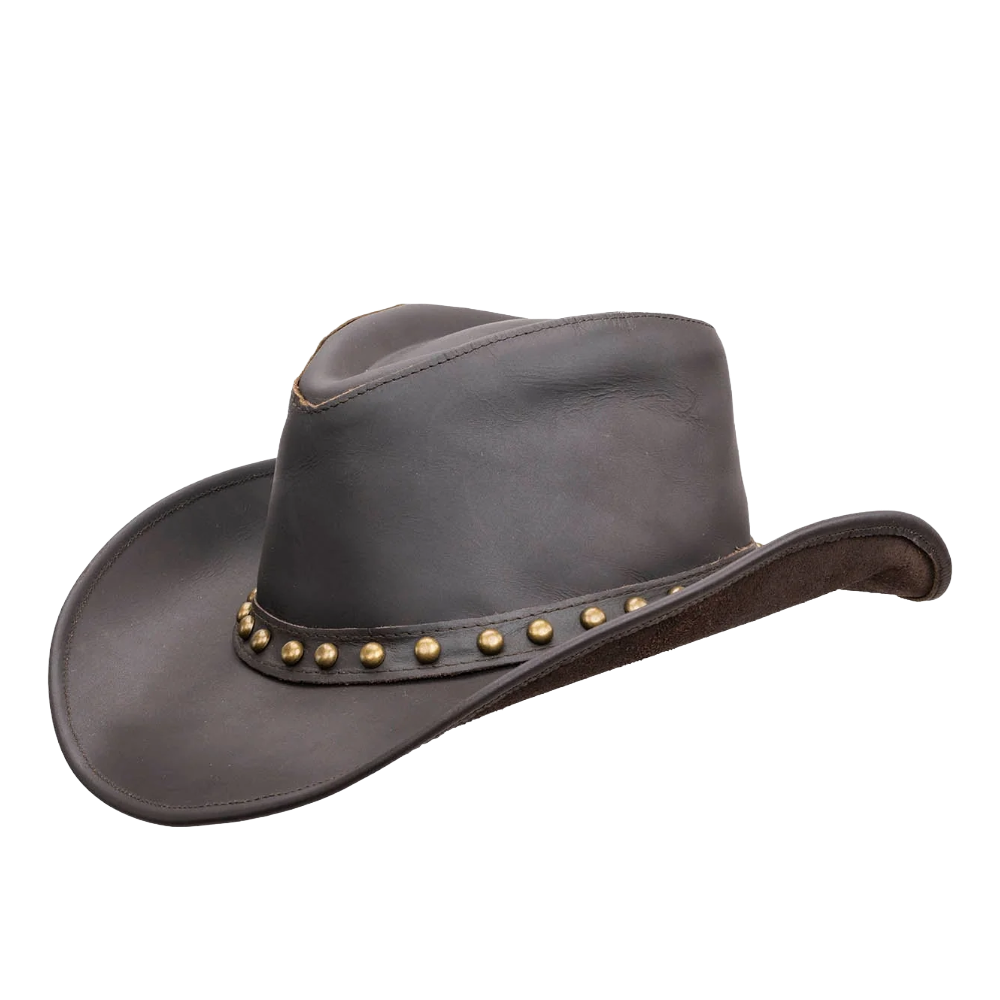Outback Trading Company Showdown Chocolate Leather Western Hat 13018-CHO