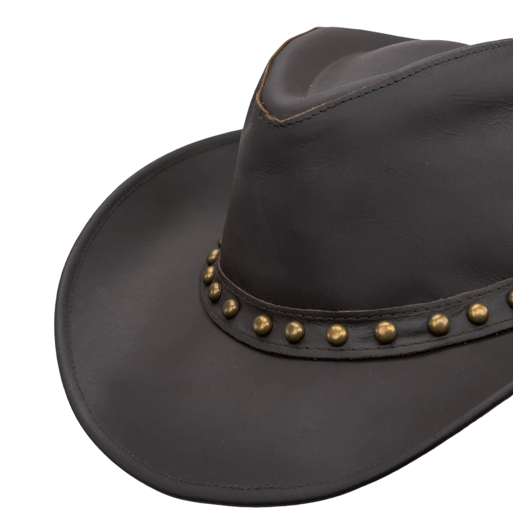 Outback Trading Company Showdown Chocolate Leather Western Hat 13018-CHO