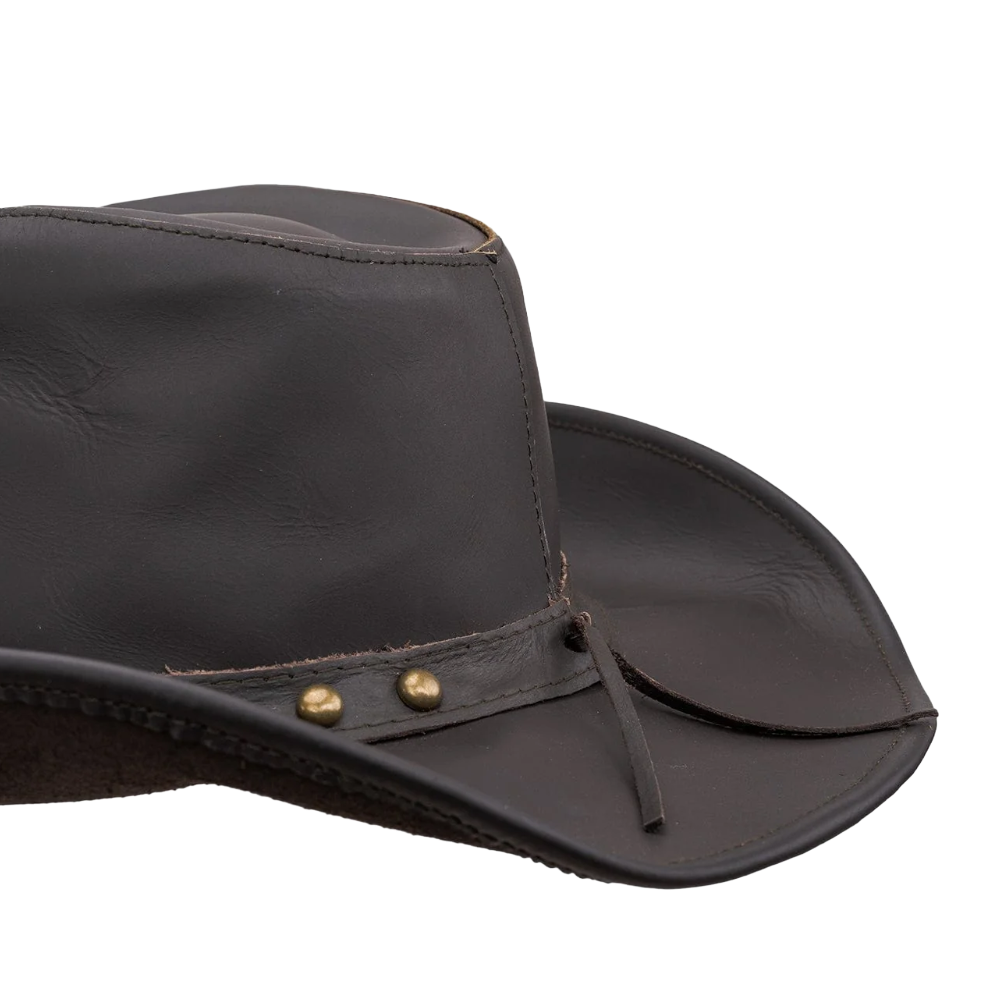 Outback Trading Company Showdown Chocolate Leather Western Hat 13018-CHO