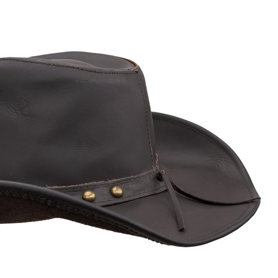 Outback Trading Company Showdown Chocolate Leather Western Hat 13018-CHO