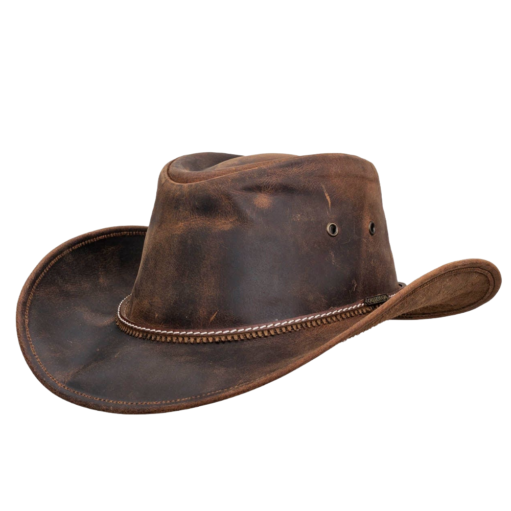 Outback Trading Company Pardoner Brown Leather Hat 13017-BRN