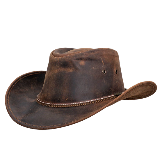Outback Trading Company Pardoner Brown Leather Hat 13017-BRN