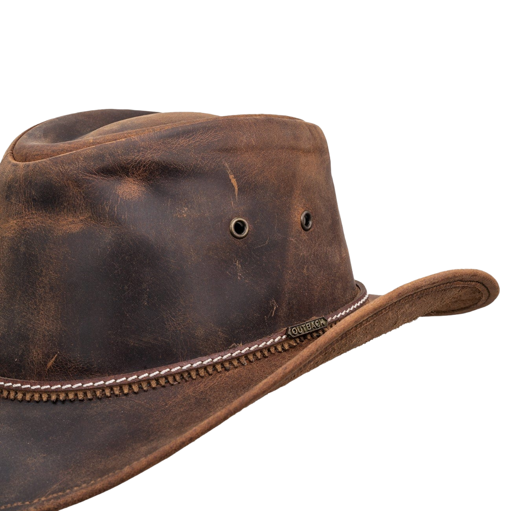 Outback Trading Company Pardoner Brown Leather Hat 13017-BRN