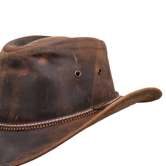 Outback Trading Company Pardoner Brown Leather Hat 13017-BRN