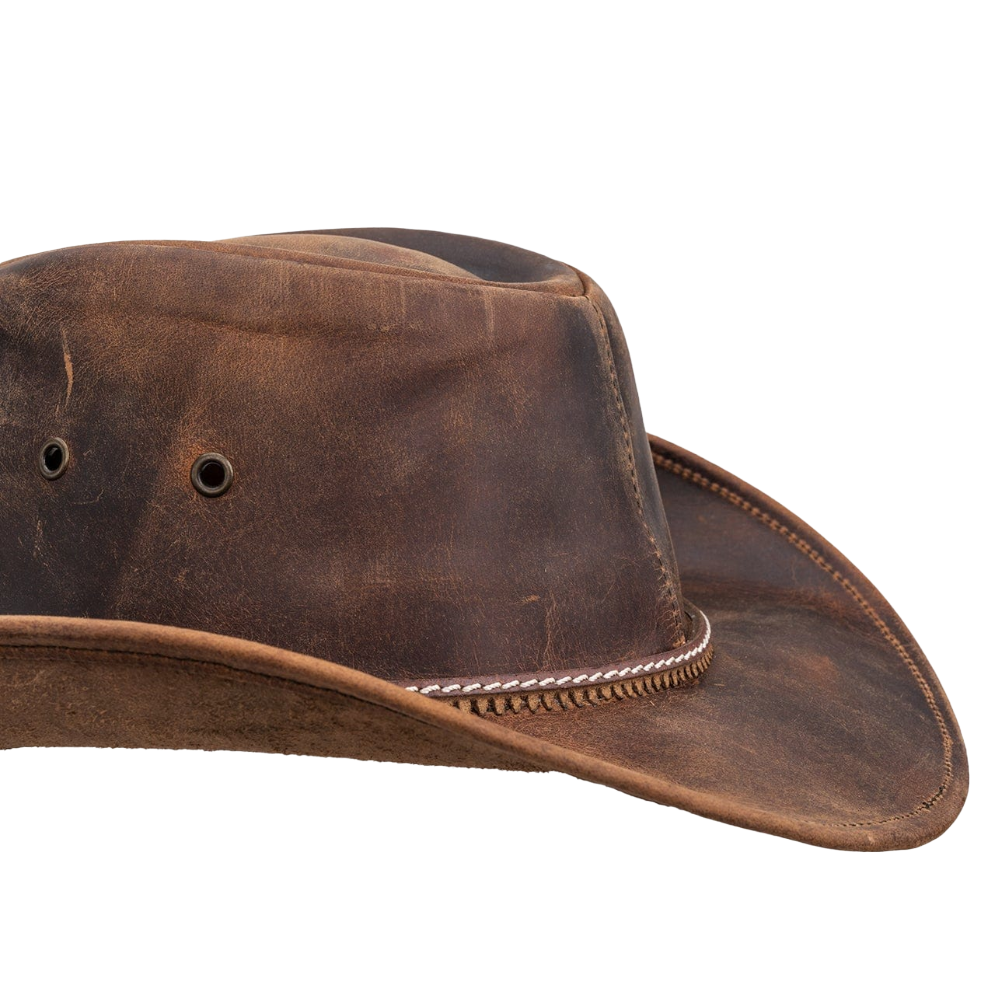 Outback Trading Company Pardoner Brown Leather Hat 13017-BRN