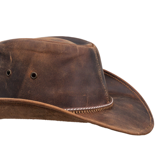 Outback Trading Company Pardoner Brown Leather Hat 13017-BRN