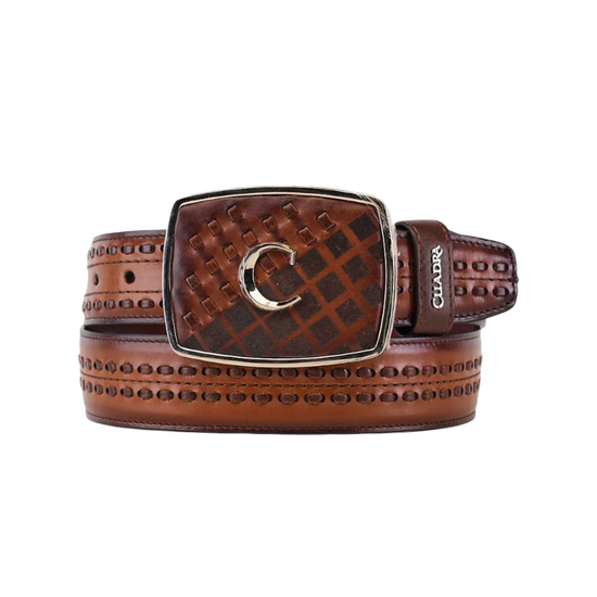 Cuadra Men's Woven Maple Brown Western Belt BC243