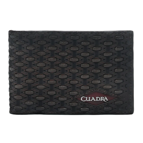 Cuadra Men's Oxford Embroidery Black Wallet DU704