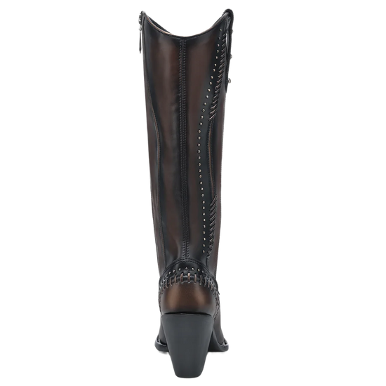 Cuadra Ladies Woven & Studded Tall Chocolate Brown Western Boot CC260