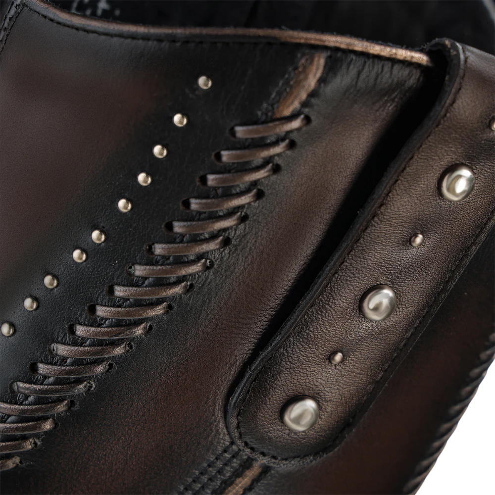 Cuadra Ladies Woven & Studded Tall Chocolate Brown Western Boot CC260