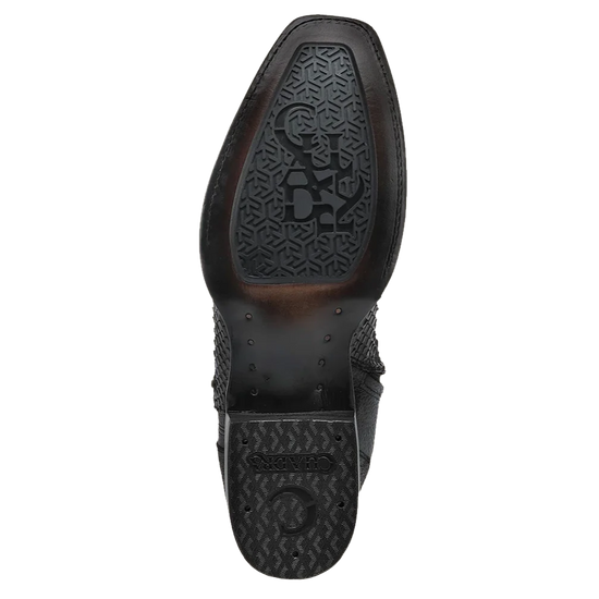 Cuadra Men's Chocolate Python Zipper & Studs Square Toe Boots CC214