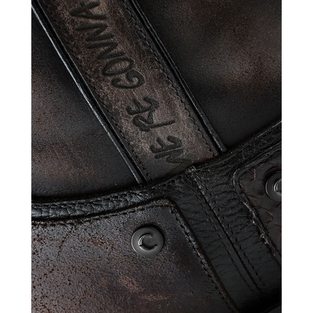 Cuadra Men's Chocolate Python Zipper & Studs Square Toe Boots CC214