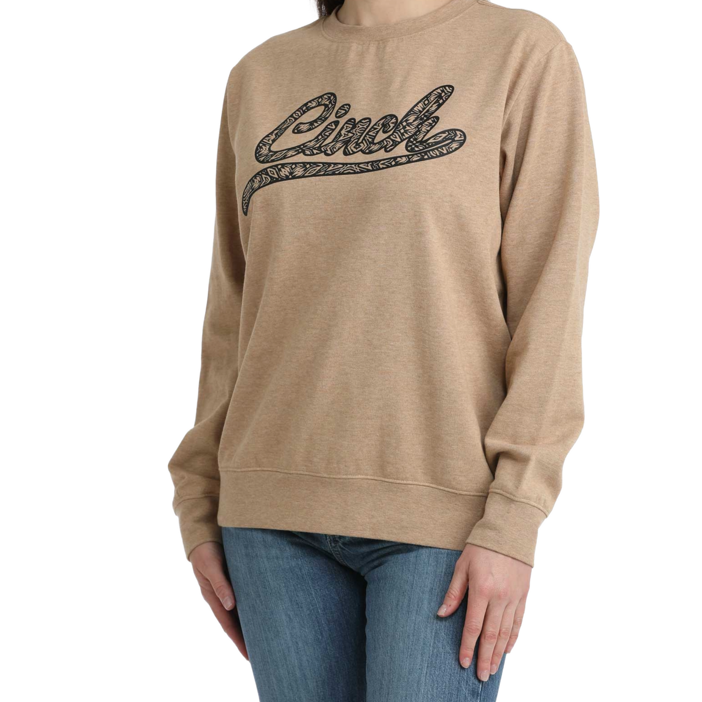 Cinch Ladies Heather Brown Logo Pullover Sweatshirt MAK7905007
