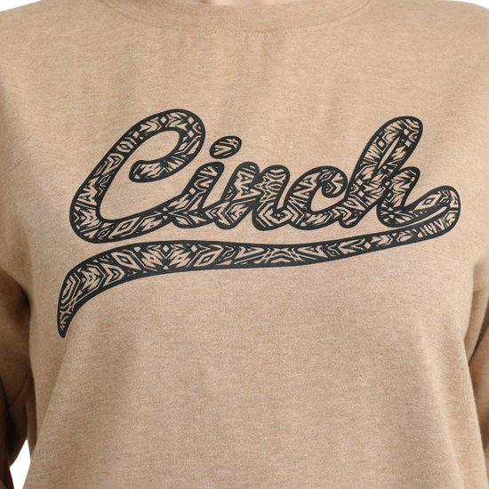 Cinch Ladies Heather Brown Logo Pullover Sweatshirt MAK7905007