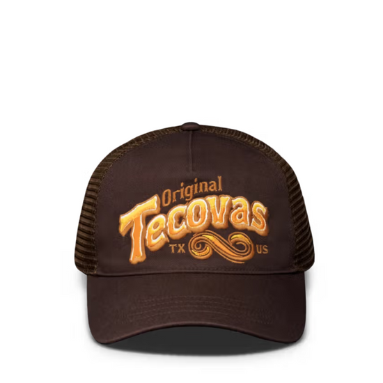 Tecovas Original Logo Dark Brown 5 Panel Low Pro Trucker Hat 30536DBR