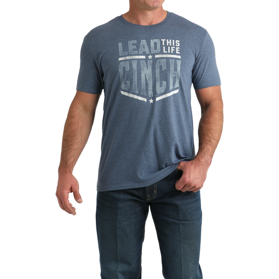 Cinch Men's Blue Heather 'Lead This Life' T-Shirt MTT1690701