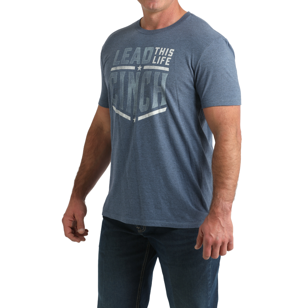 Cinch Men's Blue Heather 'Lead This Life' T-Shirt MTT1690701