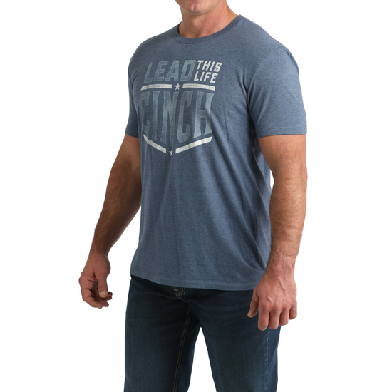 Cinch Men's Blue Heather 'Lead This Life' T-Shirt MTT1690701