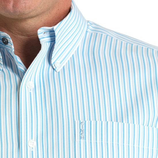 Cinch Men's White Stripe Modern Button Down Shirt MTW1347145