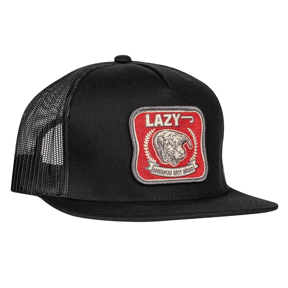 Lazy J Ranch Black Red America's Best Brand Classic Trucker Hat BLACK4BEST