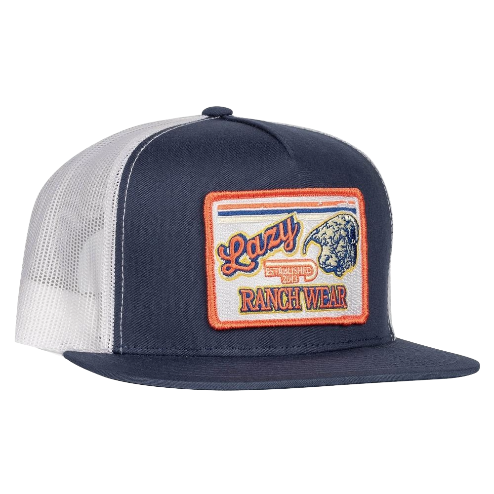 Lazy J Ranch Navy & White Retro Hereford Classic Trucker Hat NAVWHT4RETRO