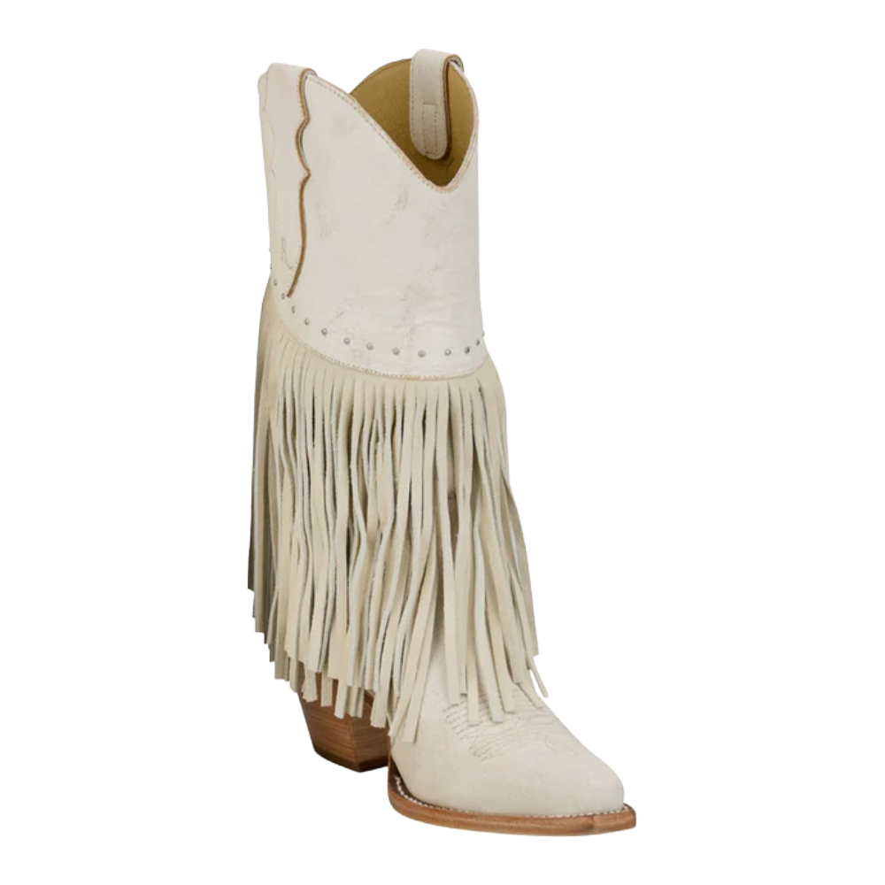 Justin Ladies Nell Vintage Ivory Fringe Western Boot RML223