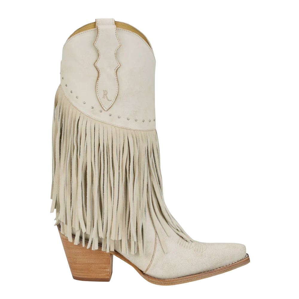 Justin Ladies Nell Vintage Ivory Fringe Western Boot RML223
