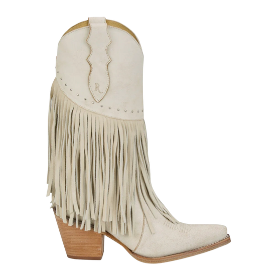 Justin Ladies Nell Vintage Ivory Fringe Western Boot RML223