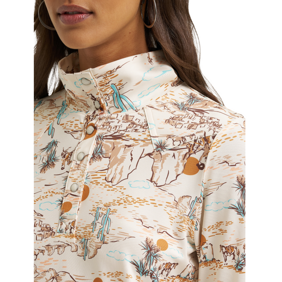 Wrangler Ladies Performance Skye Cream 1/4 Snap Pullover 112375249