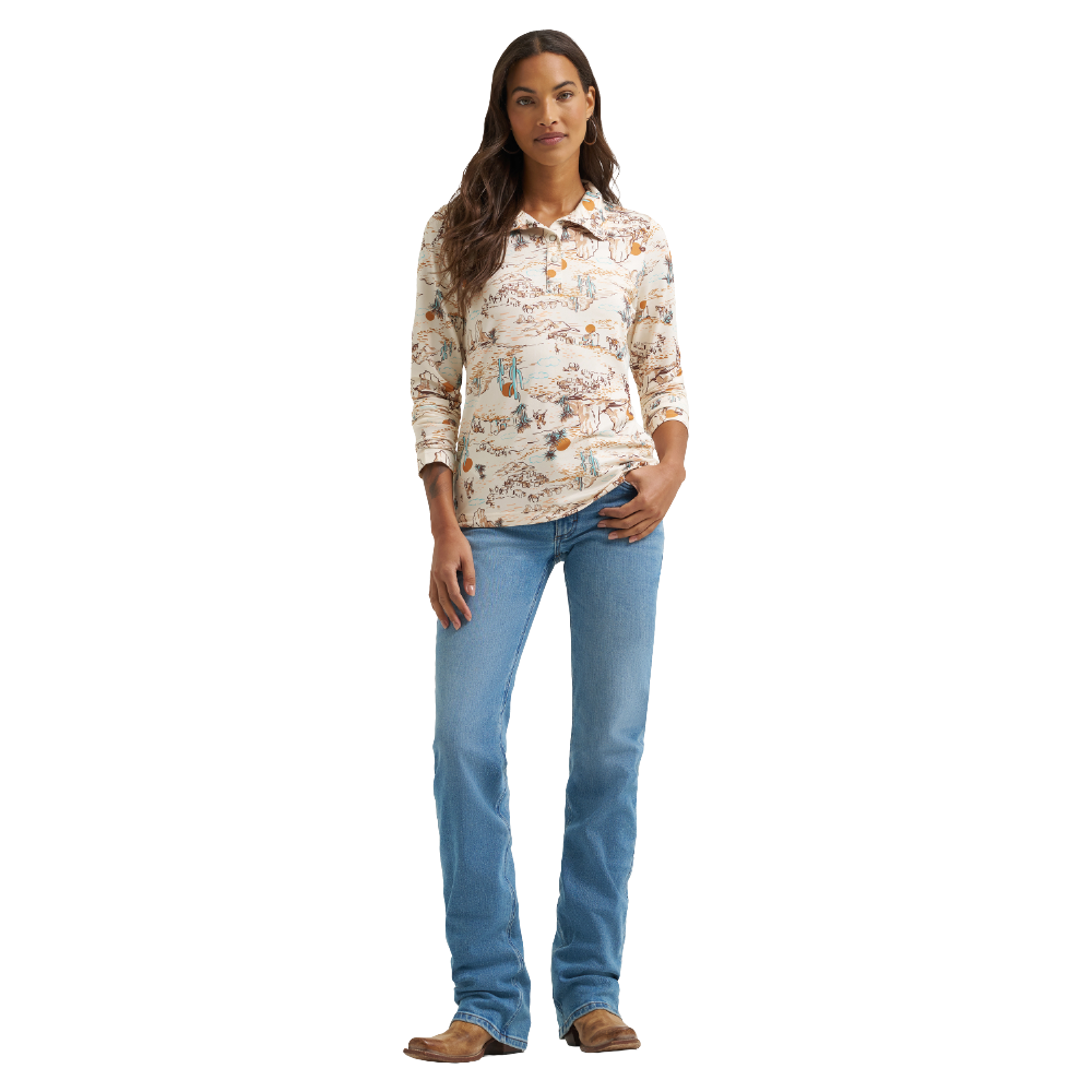Wrangler Ladies Performance Skye Cream 1/4 Snap Pullover 112375249