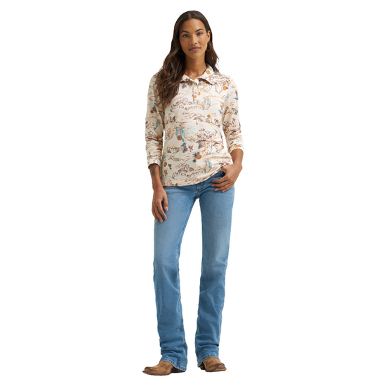 Wrangler Ladies Performance Skye Cream 1/4 Snap Pullover 112375249
