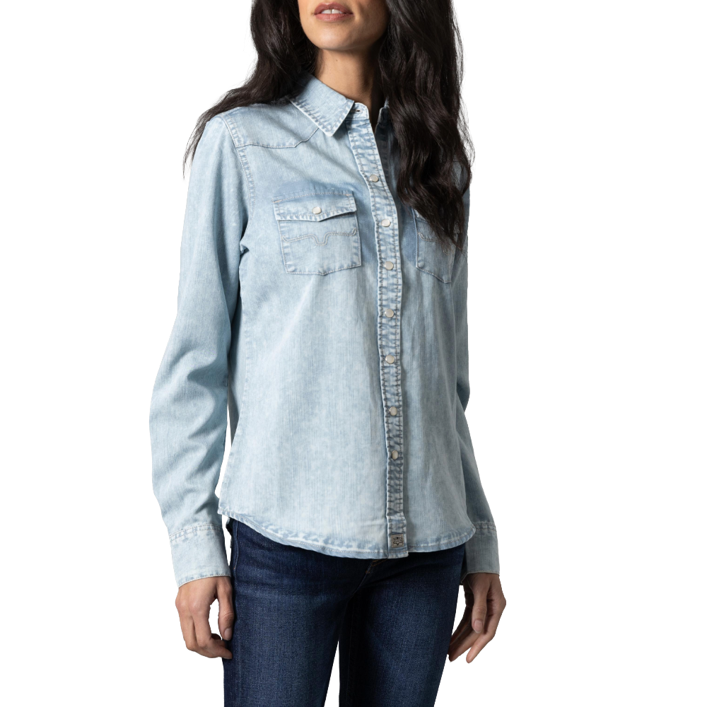 Kimes Ranch® Ladies Kc Tencel Light Blue Button Down Shirt WTO0000004-BL003