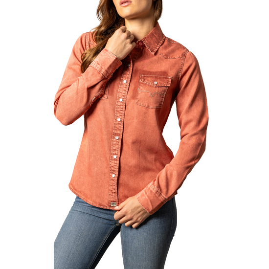 Kimes Ranch® Ladies Kc Tencel Dark Red Snap Shirt WTO0000004-RD011