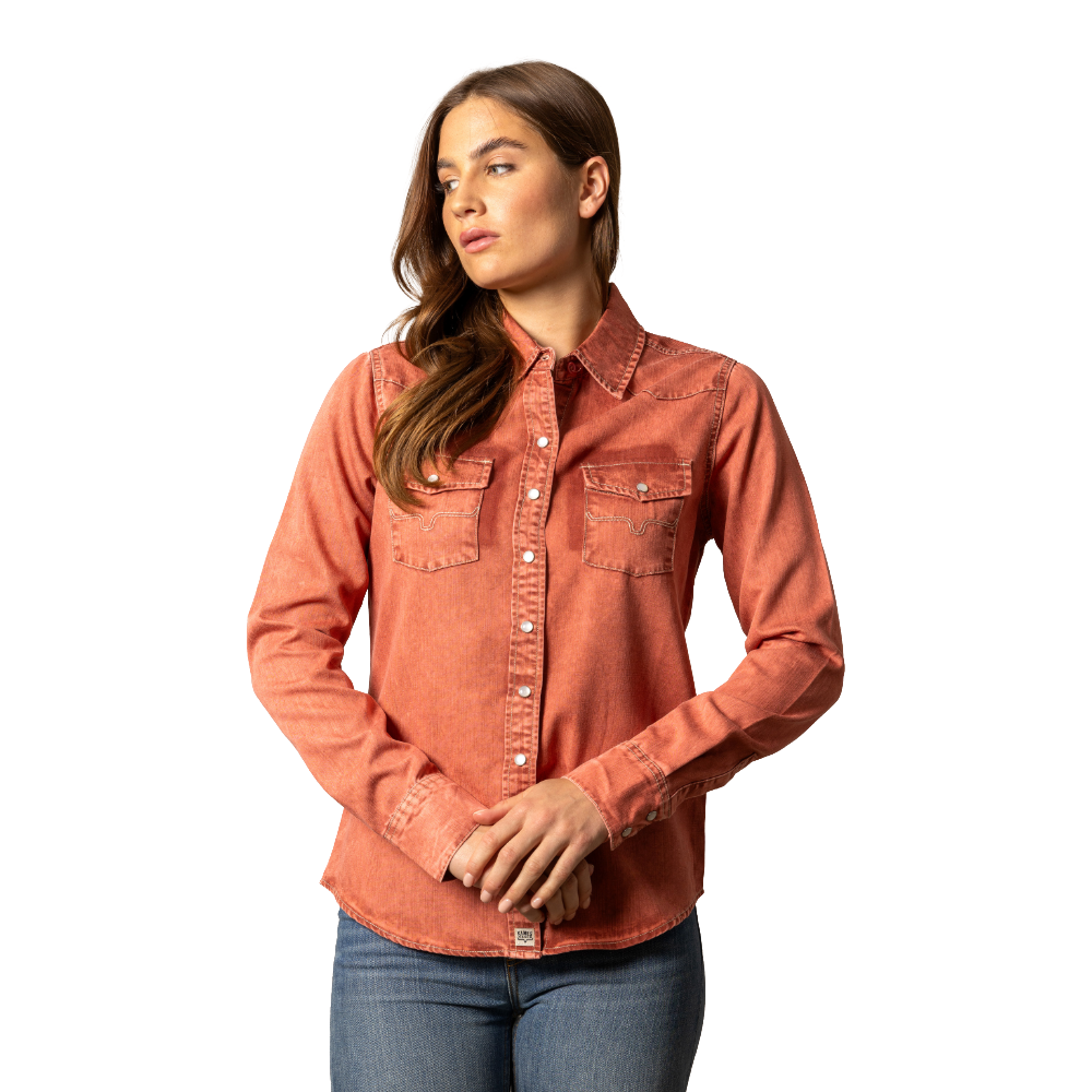 Kimes Ranch® Ladies Kc Tencel Dark Red Snap Shirt WTO0000004-RD011