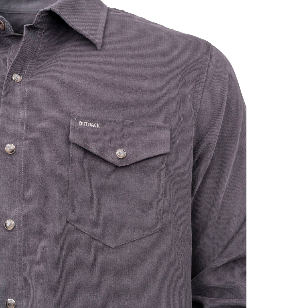 Outback Trading Men's Bryce Charcoal Snap Shirt 40259-CHR
