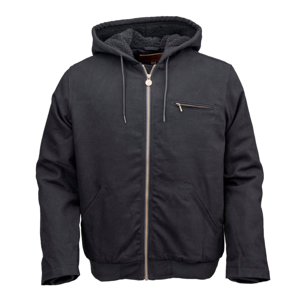 Outback Trading Men's Canvas Sawbuck Black Hoodie 29853-BLK