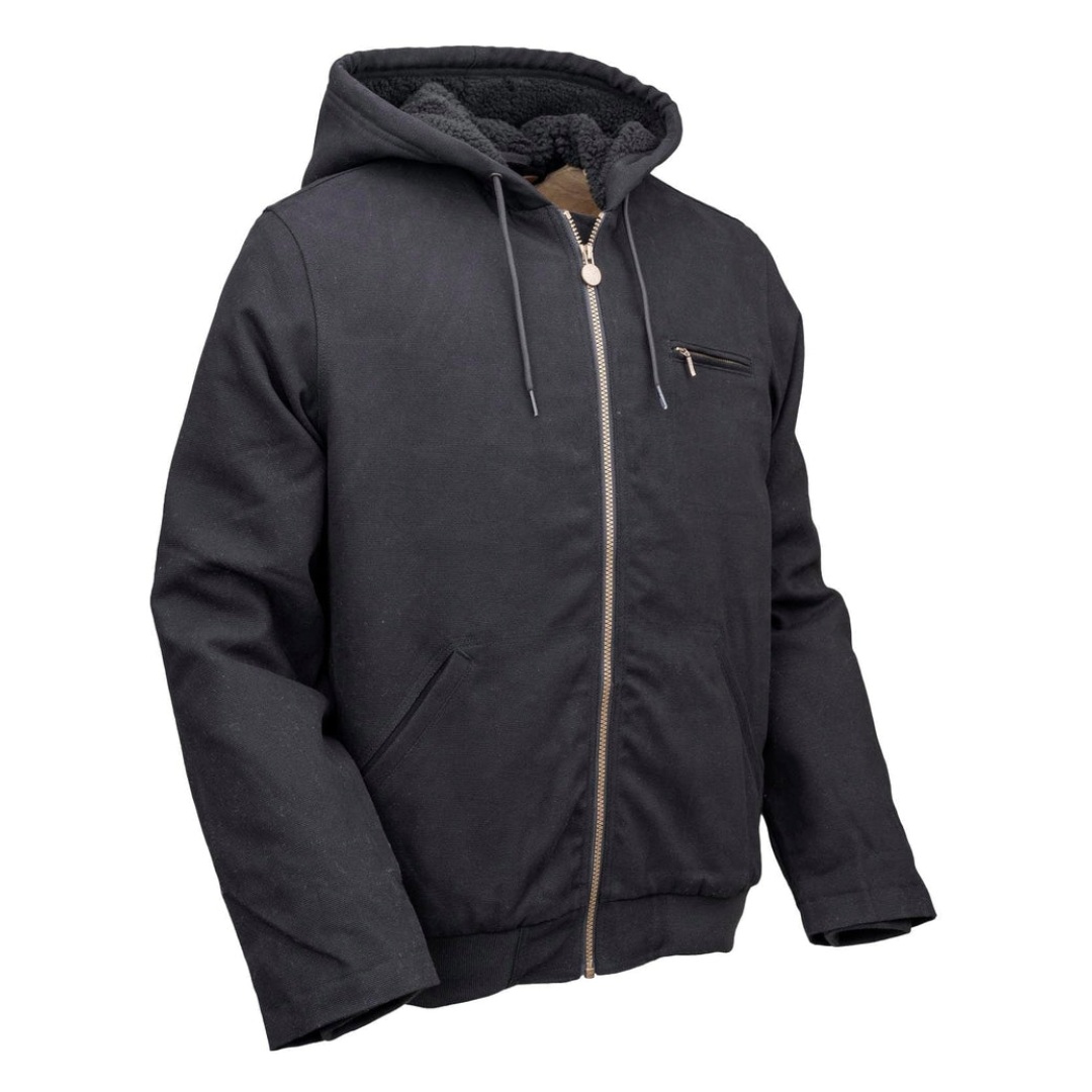 Outback Trading Men's Canvas Sawbuck Black Hoodie 29853-BLK