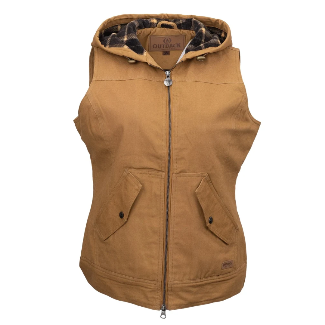 Outback Trading Ladies Canvas Tan Heidi Vest 29878-CVS