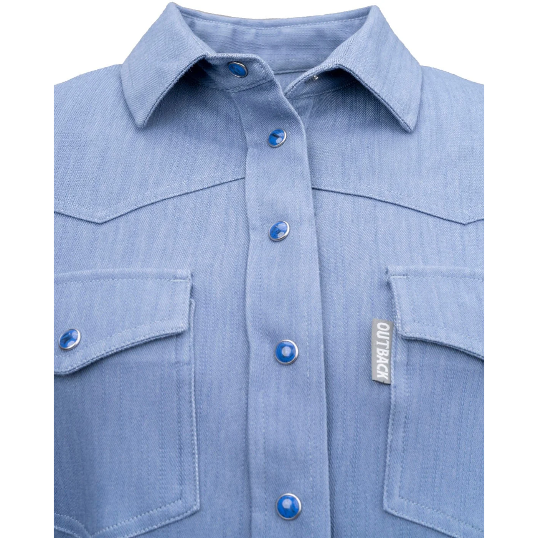Outback Trading Ladies Kat Sky Blue Snap Shirt 42246-SKY