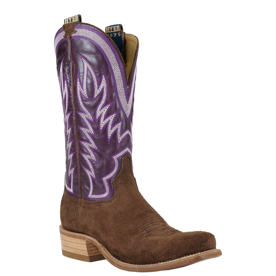 HYER Men's Eggplant Vintage Goat Cutter Toe Western Boot HM12009